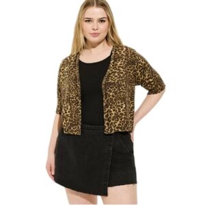 Torrid Betsey Johnson Leopard Cardigan Shrug Size 4X 26/28 NWT